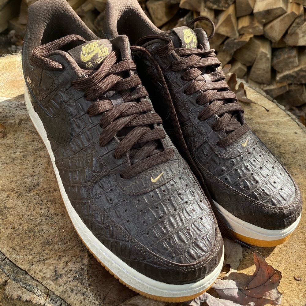 Brown Alligator AF1 size 10
